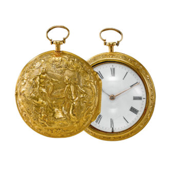 English gold pair cased repoussé verge Circa 1736