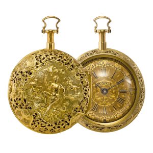English gold repoussé quarter repeater verge Circa 1740