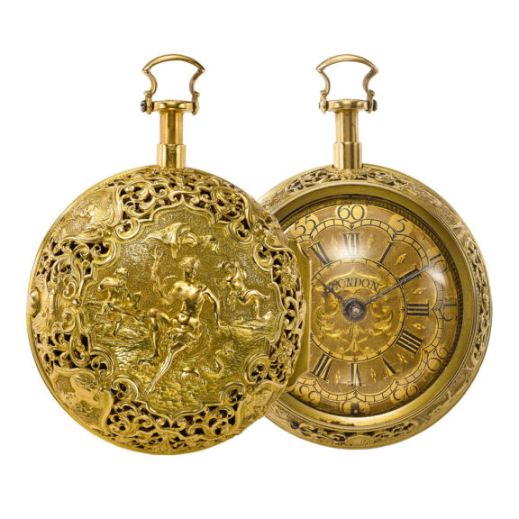 English gold repoussé quarter repeater verge Circa 1740