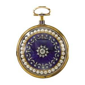 English gold, diamond, enamel, pearl set verge Circa 1800