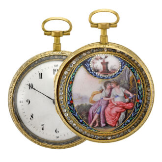 French gilt metal and enamel cylinder Circa 1800