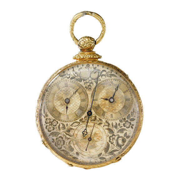 English center seconds dual time watch Circa1840