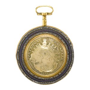 Swiss gilt-metal and enamel verge pocket watch Circa 1774