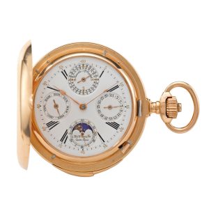 Perpetual calendar watch with moon phases Circa 1900