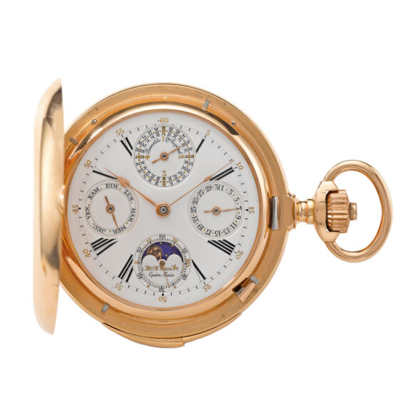 Perpetual calendar watch with moon phases Circa 1900