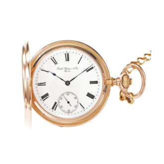 Swiss gold full hunter with 'extra' movement Circa 1882