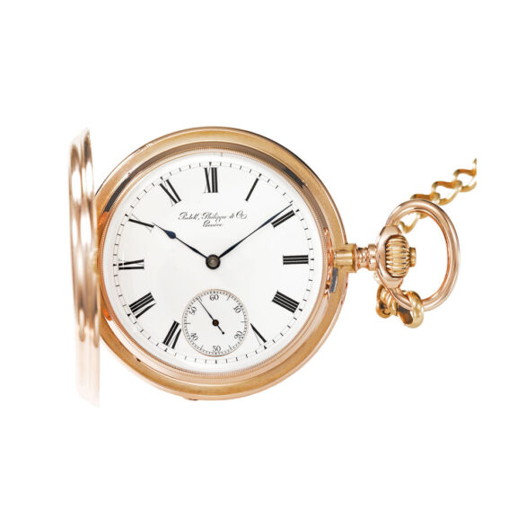 Swiss gold full hunter with 'extra' movement Circa 1882