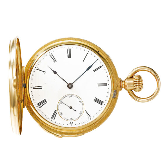 Swiss gold quarter repeating full hunter Circa 1870