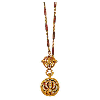 American gold pendant watch and brooch Circa 1895