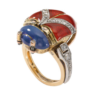 Rare Swiss ladybug form ring watch Circa 1920