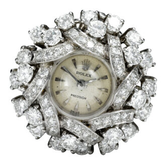 Rare white gold diamond set ladies ring watch Circa 1965