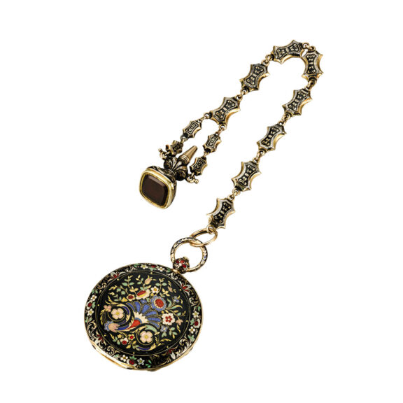 Swiss gold and enamel pair cased watch Circa 1835