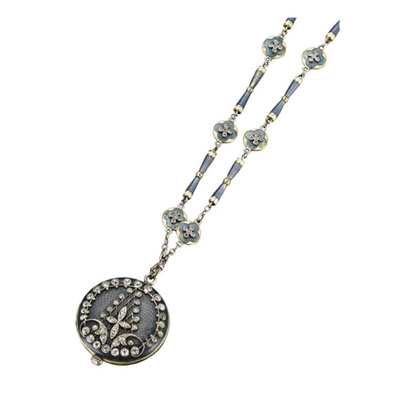 Swiss gold, enamel and diamond set lever Circa 1905