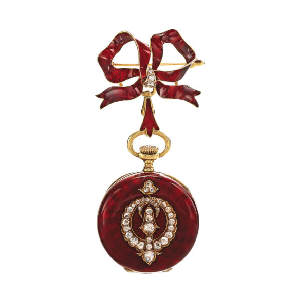 Swiss gold open faced lever fob watch Circa 1895