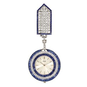 Swiss white gold watch set with sapphires and diamonds Circa 1963