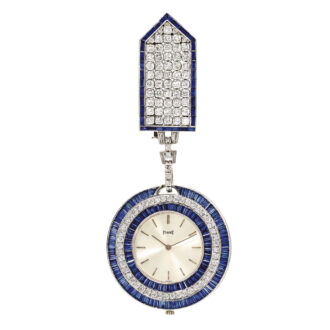 Swiss white gold watch set with sapphires and diamonds Circa 1963
