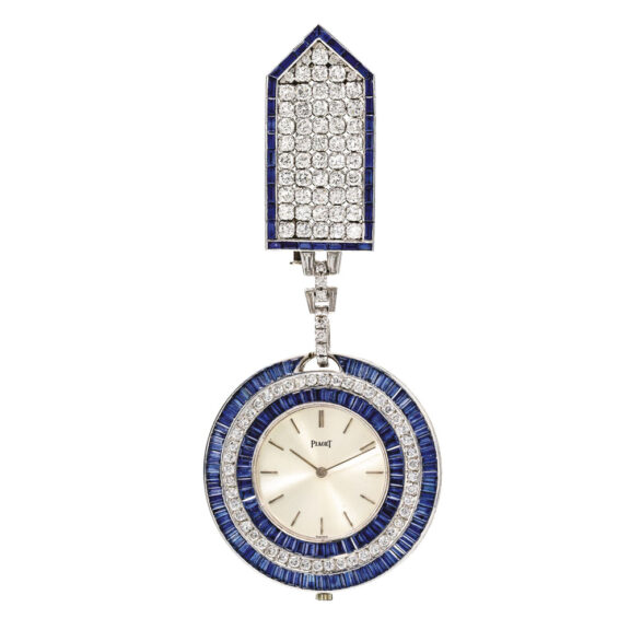 Swiss white gold watch set with sapphires and diamonds Circa 1963