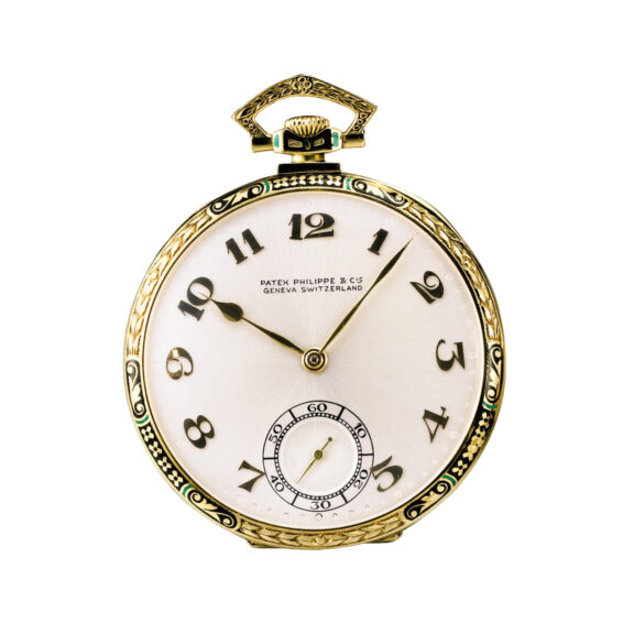 Swiss gold open faced keyless pocket watch Circa 1921