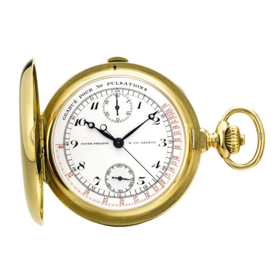 Swiss gold chronograph with pulsometer scale Circa 1914