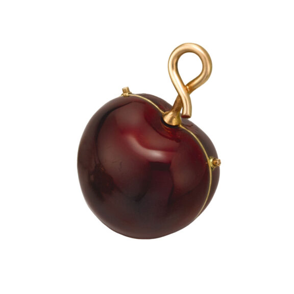 Swiss ball form watch in the shape of a cherry Circa 1910