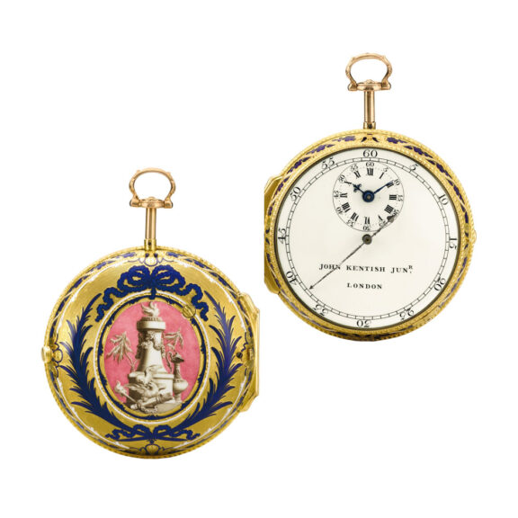 English gold and enamel cylinder watch Circa 1760