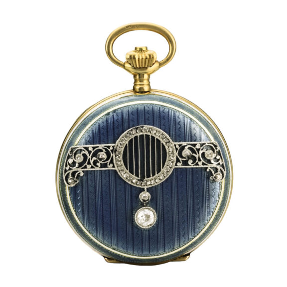 Swiss gold and enamel open faced watch Circa 1910 Swiss gold and enamel open faced watch Circa 1910
