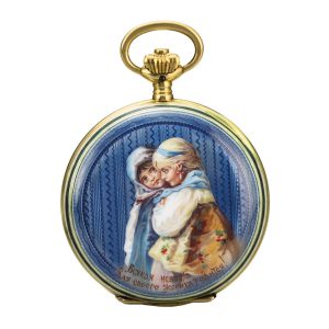 Swiss gold and enamel open faced watch Circa 1910
