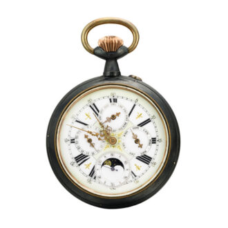 Swiss triple calendar with moon phases Circa 1900