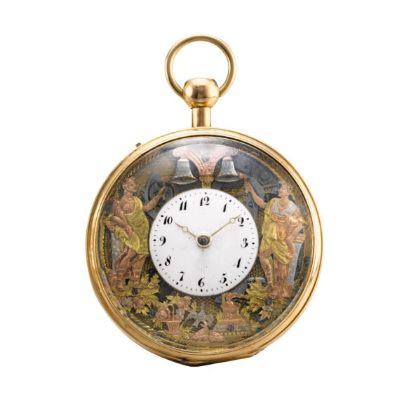 Swiss gold skeletonized Jacquemarts automaton Circa 1850