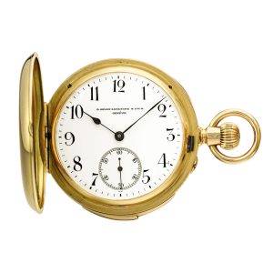 Swiss full hunter 5 minutes repeating lever Circa 1901