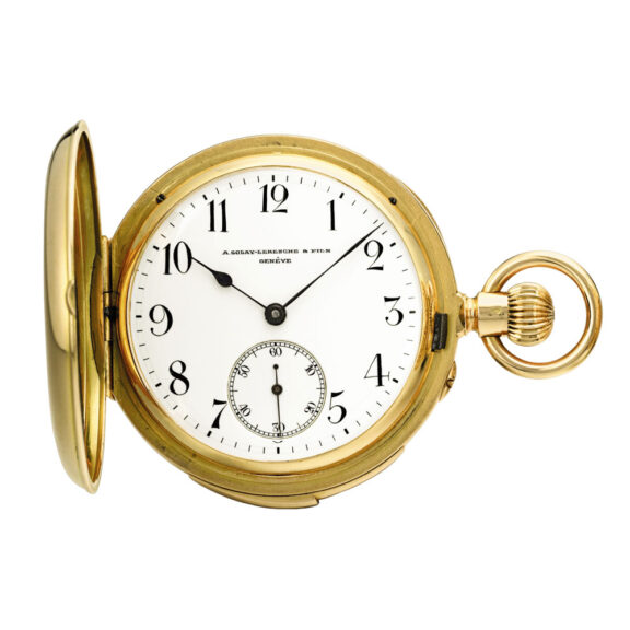 Swiss full hunter 5 minutes repeating lever Circa 1901