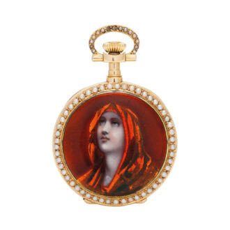Swiss gold lever with portrait of Mater Dolorosa Circa 1892