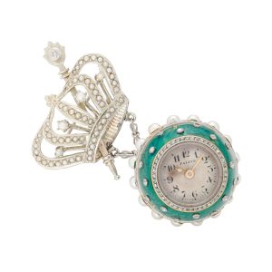 Fine French ball form watch with brooch Circa 1900