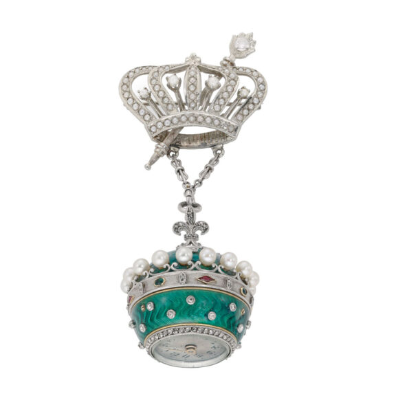 Fine French ball form watch with brooch Circa 1900 Fine French ball form watch with brooch Circa 1900