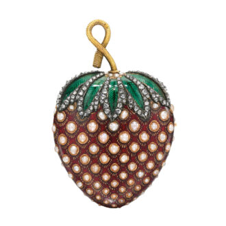 Swiss pendant watch in shape of a strawberry Circa 1810