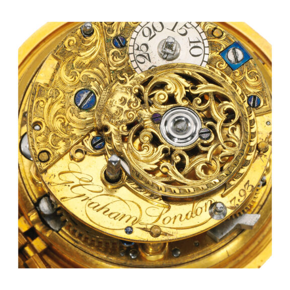 English repoussé repeater with pulse piece Circa 1740 English repoussé repeater with pulse piece Circa 1740