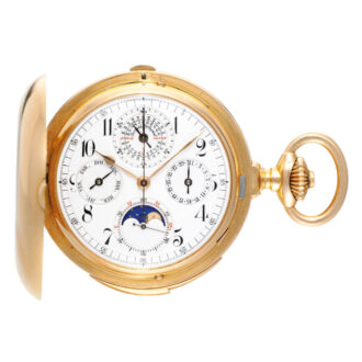 Swiss gold full hunter chronograph repeater Circa 1916