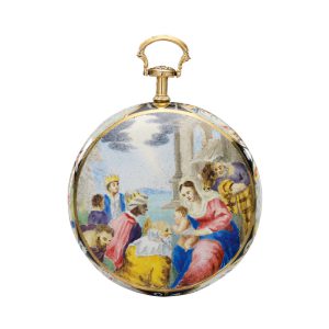English 22K gold and enamel verge pendant watch Circa 1780