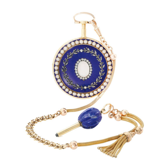 English gold, enamel and pearl set lever Circa 1800