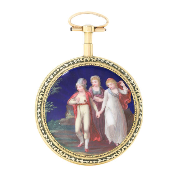French gold and enamel open faced verge Circa 1790