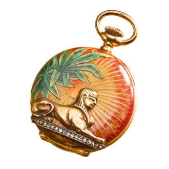 Fine, rare Swiss gold lever with Egyptian motif Circa 1890