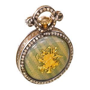 French gold, enamel and diamond set cylinder circa 1890