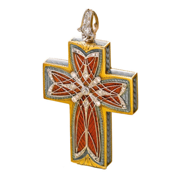 French gold and diamond set cruciform watch Circa 1910