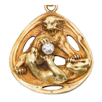 Swiss gold lever ladies watch with snake motif Circa 1900