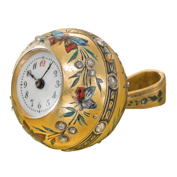 Fine Swiss gold and diamond set ball watch Circa 1910