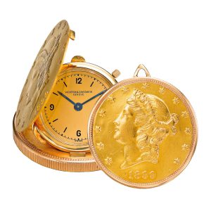 Swiss 18 carat gold coin form lever watch Circa 1955