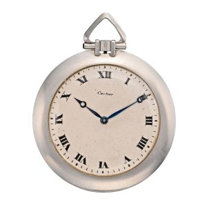 Slim French platinum open faced lever watch Circa 1920