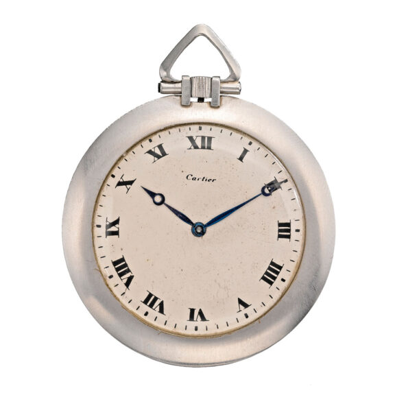 Slim French platinum open faced lever watch Circa 1920
