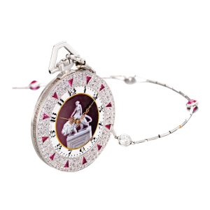 Rare Swiss platinum, diamond set lever watch Circa 1921