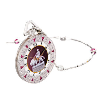 Rare Swiss platinum, diamond set lever watch Circa 1921